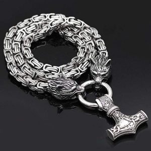 Handmade-Thor-Hammer-with-Wolf-Heads-Pendant-Necklace4-600x600-1