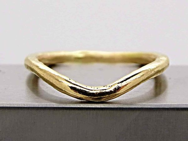 raw blue diamond and 14k yellow gold nesting viking engagement ring3