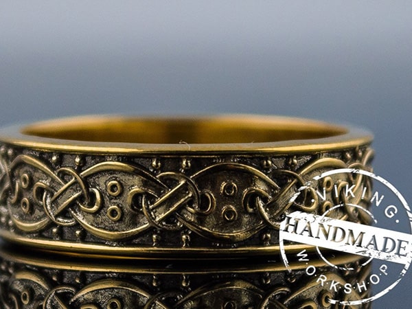 14k gold jormungandr with norse ornament handmade norse jewelry min