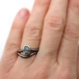 raw blue diamond viking bezel setting engagement ring
