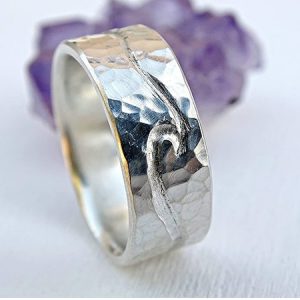 sterling silver engraved waves viking style wedding ring 1 min
