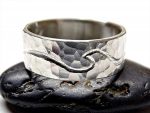 sterling silver engraved waves viking style wedding ring min