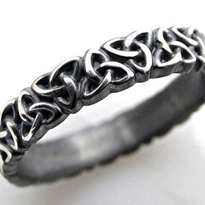 sterling silver viking eternity trinity ring wedding band min