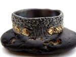 tree of life ring black silver 14k gold